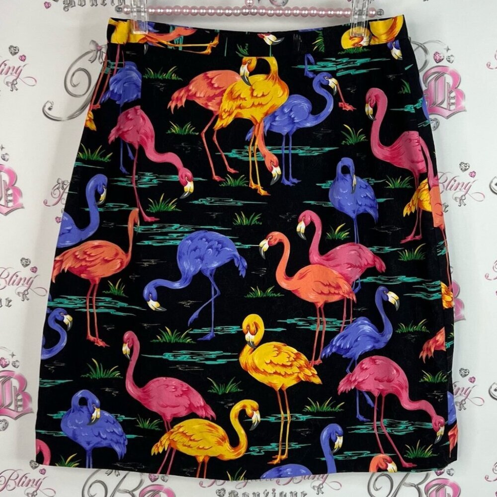 Skirt flamingos 🦩 rainbow 🌈 bright fun Colorful Flamingo Print Women's Skirt